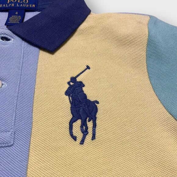 Polo Ralph Lauren Big Pony Color-block Cotton Mesh Polo Shirt Boys size 4 New - Picture 3 of 9